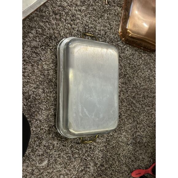 Vtg Chafing Dish Copper Full Pan Tray Rectangle Party Catering 9 X 13 Stainless - Picture 11 of 16